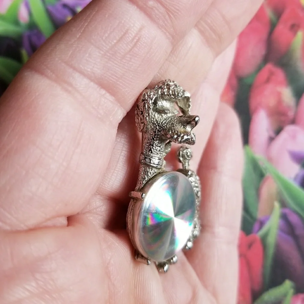 Vintage Jewelrama poodle brooch dog pin